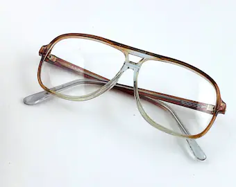 Vintage 70s Neosilver Gold Aviator Glasses Frames Made in Japan 52-17