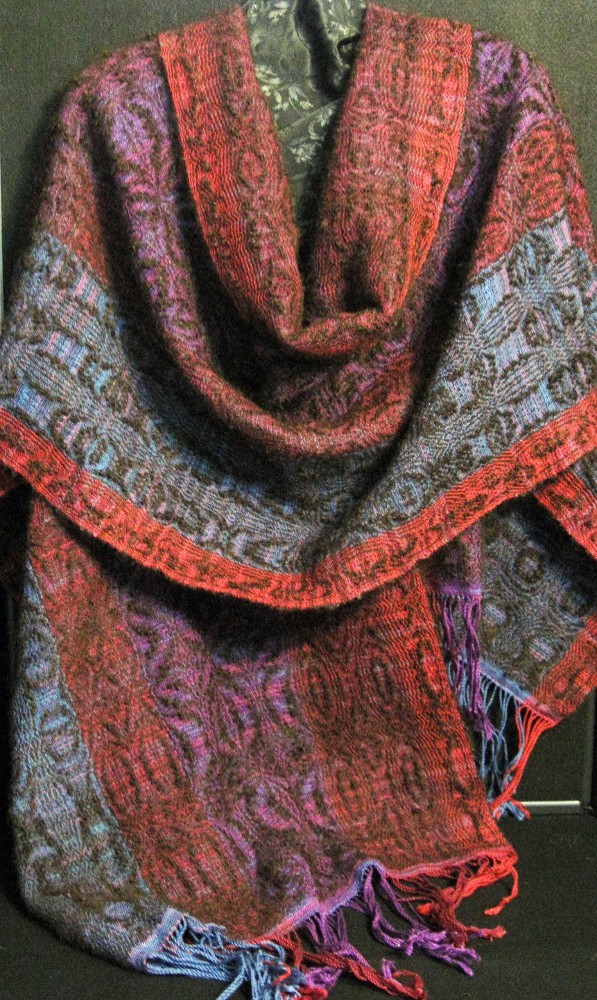 Scarf from hand spun llama yarn