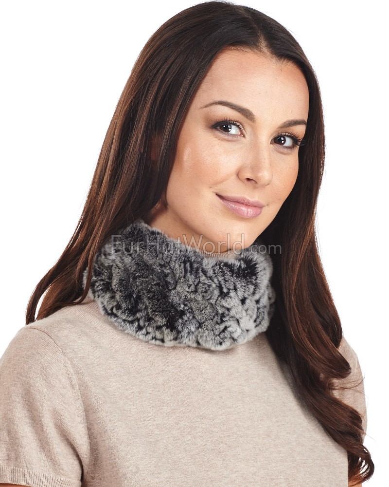 Handmade Women Real Rex Rabbit Fur Stretchy Headband Scarf Neck Warmer gifts for Her Genuine Knit Rabbit Fur Headband Christmas Gifts